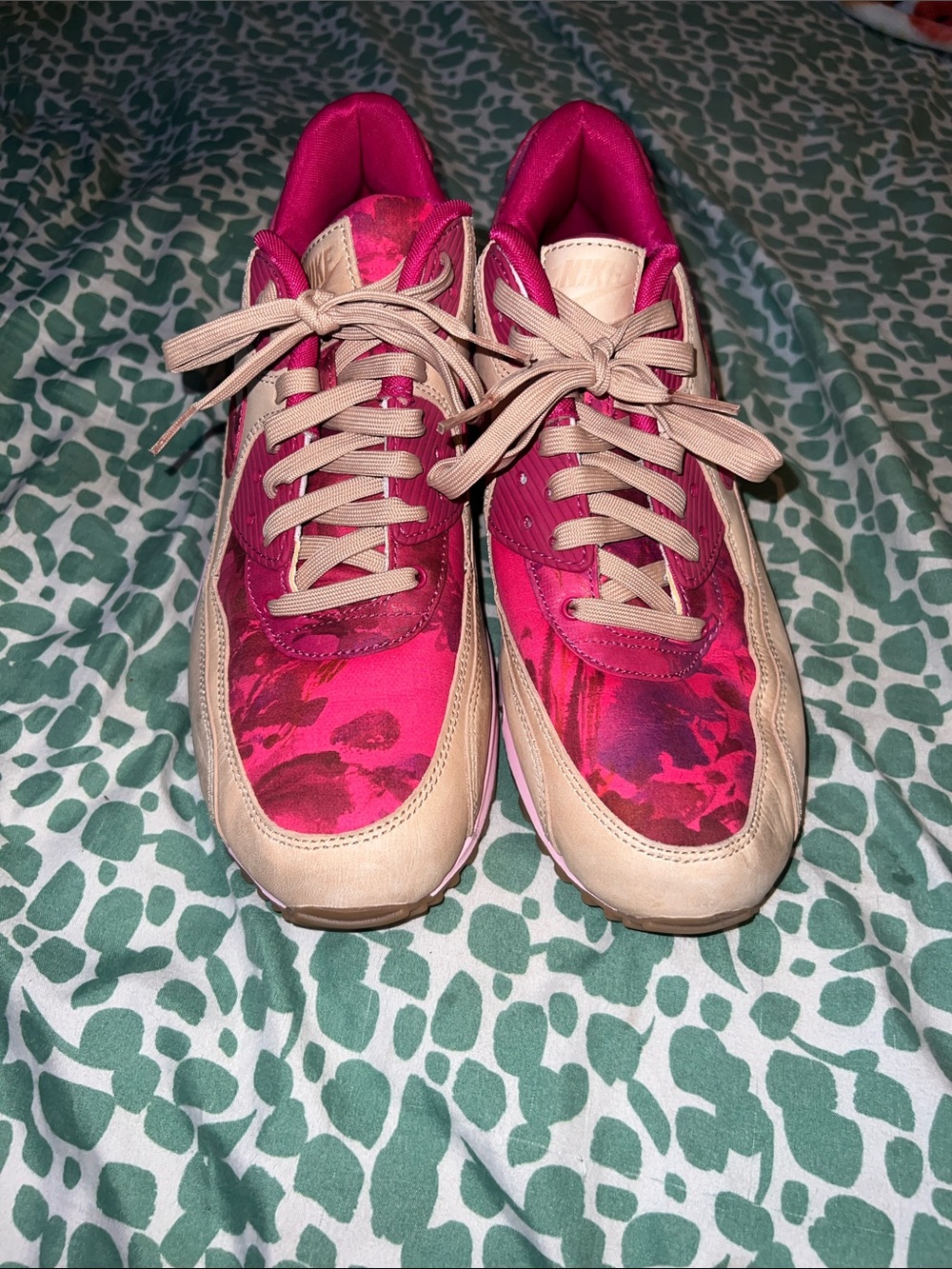 Nike Women's Athletic Sneakers in Pink and Beige - Picture 2 of 4